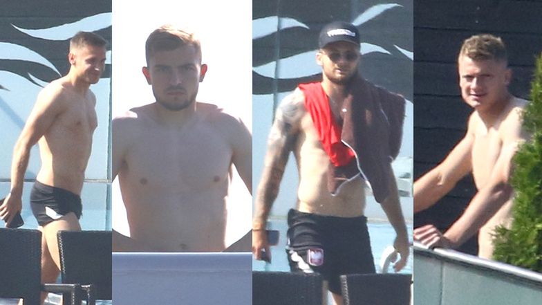 Piłkarze reprezentacji Polski wypoczywają nad basenem