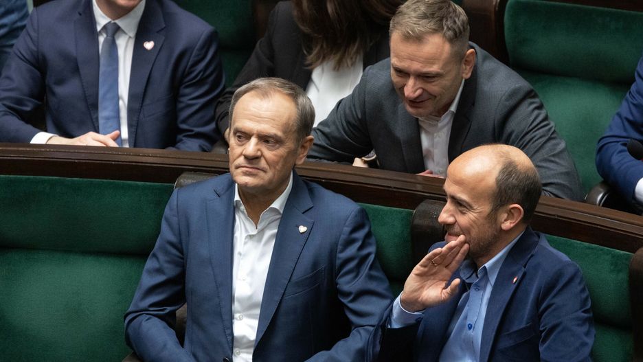 Cd. 1. posiedzenia Sejmu X kadencji
29.11.2023 Warszawa 1. posiedzenie Sejmu X kadencji fot Jacek Dominski/REPORTER
N/z: Donald Tusk, Borys Budka, Slawomir Nitras
Jacek Dominski/REPORTER
