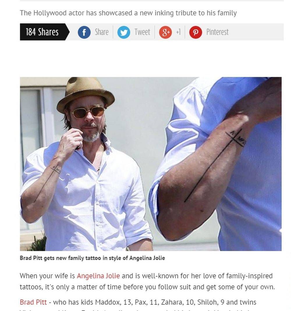 Brad Pitt ma nowy tatuaż