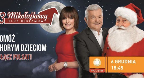 13. Mikołajkowy Blok Reklamowy w Polsacie. Promują go Gawryluk, Szostak i Gugała