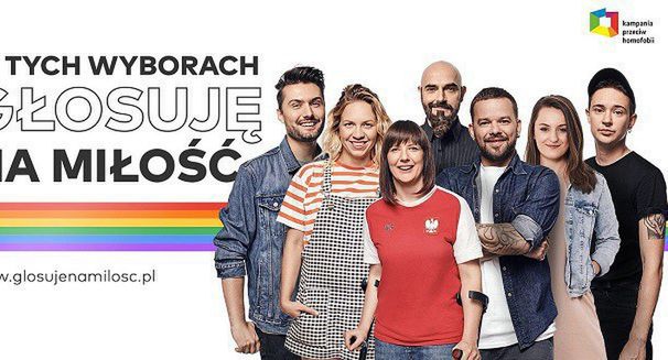 "Głosuję na miłość" - Piróg, Szczygielski, Szpura i Grabarczyk w akcji Kampanii Przeciw Homofobii