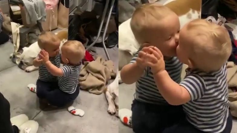 Henio całuje własne odbicie w lustrze