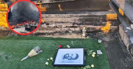 Pożar zniszczył grób Łukasza Litewki. Taki widok zastaliśmy na cmentarzu