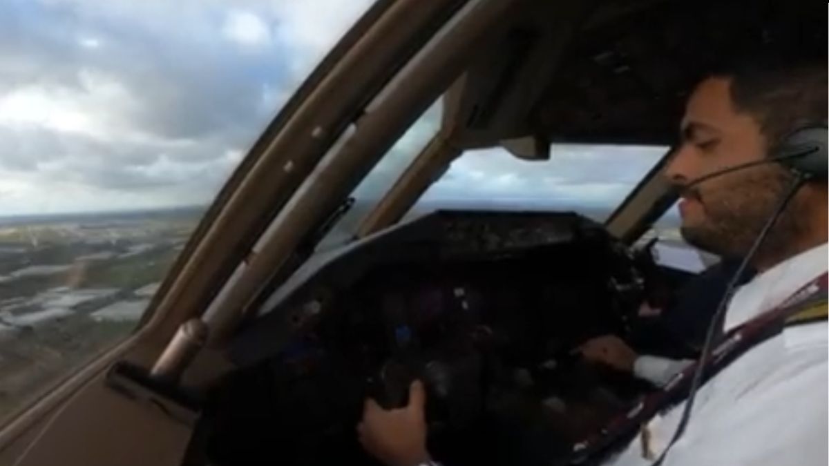 Wylądował mimo potężnego wiatru 