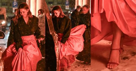 Nieustraszona Anna Lewandowska hasa PO ŚNIEGU W SANDAŁKACH i balowej sukni. Poświęcenie godne fashionistki? (ZDJĘCIA)