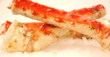 Krab królewski poddany obróbce nawilżającej mięso