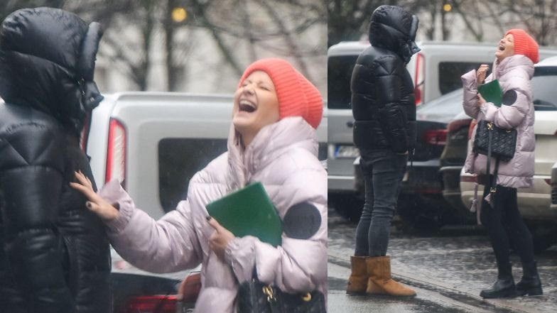 Małgorzata Kożuchowska spotkała się z Miśkiem Koterskim, po czym pojechała na stację paliw