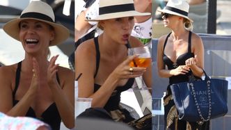 Stylowa Izabela Janachowska ze smakiem pałaszuje lunch na sopockiej plaży (ZDJĘCIA)