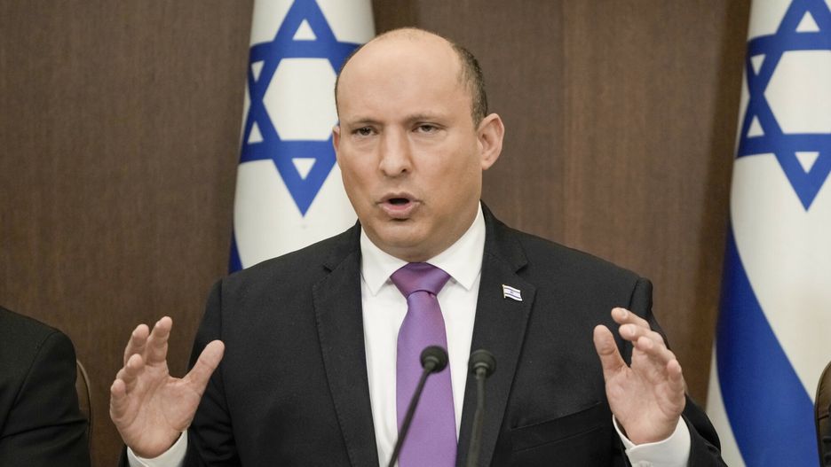 TemporaryIsraeli Prime Minister Naftali Bennett chairs the weekly cabinet meeting in Jerusalem, Sunday, Feb. 20, 2022. (AP Photo/Tsafrir Abayov, Pool)Pool AP