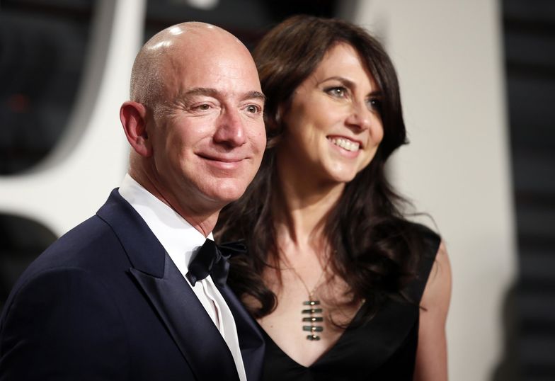 Szef Amazona Jeff Bezos z żoną MacKenzie na oscarowej gali
