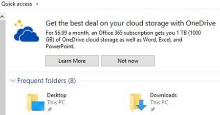 Windows 10 dorobił się reklamy w… Eksploratorze plików