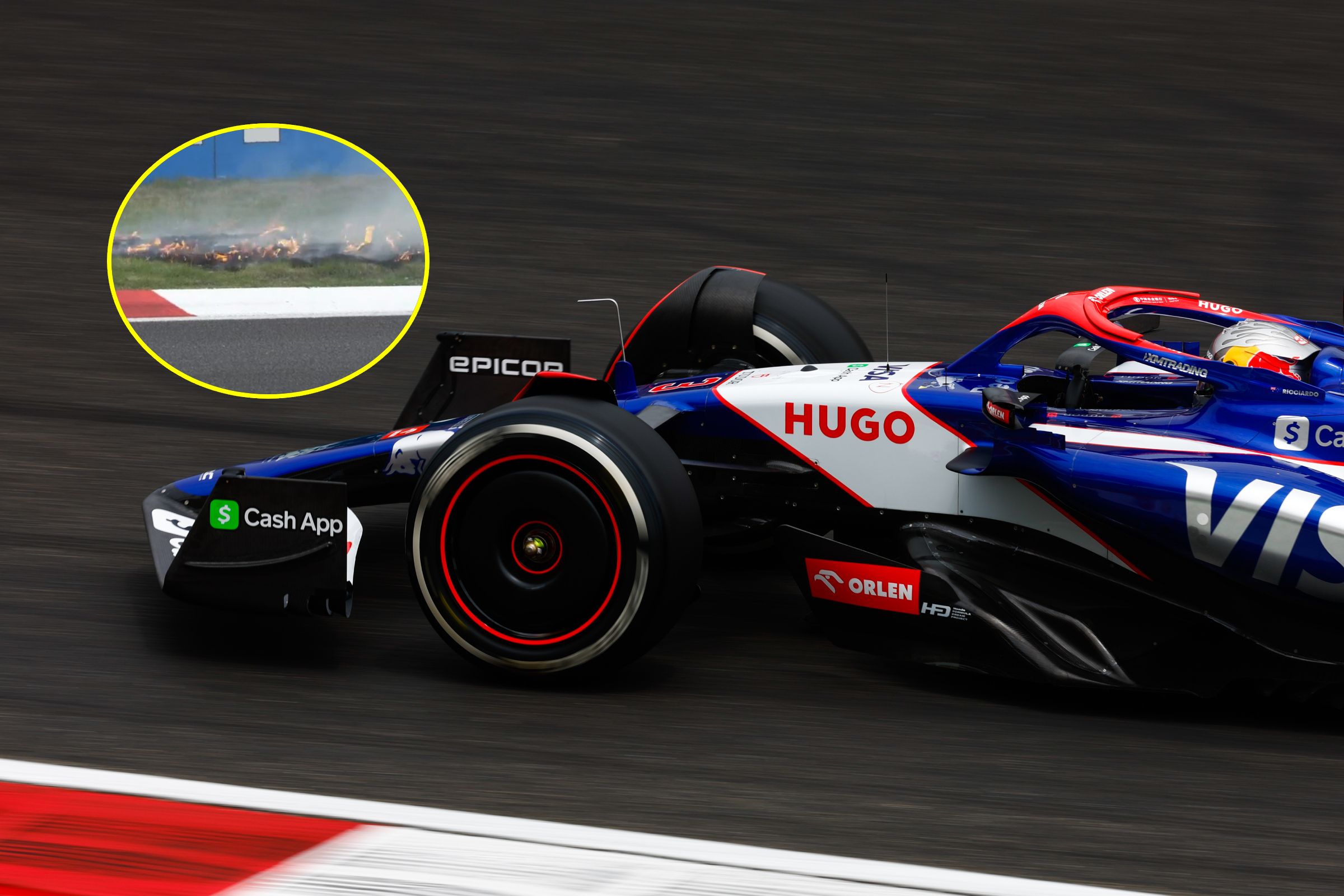 Mysterious grass fires in F1.  They are looking for the cause of the strange phenomenon