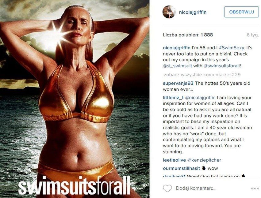 Nicola Griffin w sesji dla "Sports Illustrated Swimsuit" (fot. Instagram)