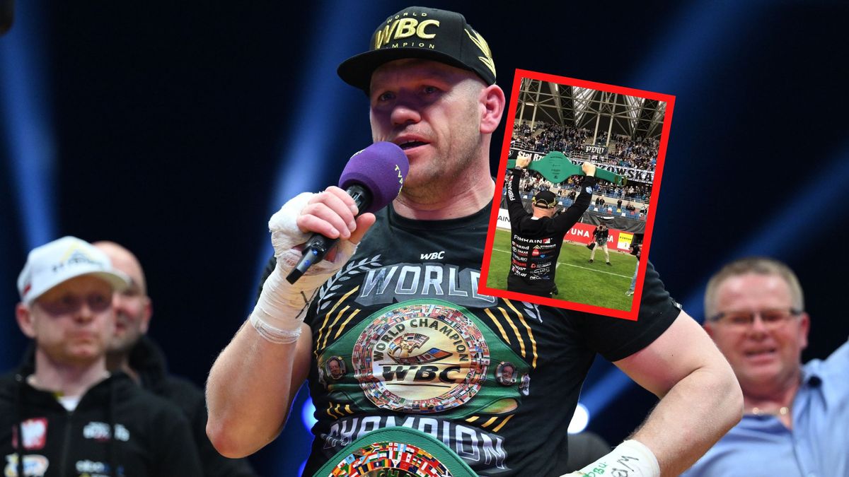 PAP / Instagram/TVP Sport / Łukasz Różański zabrał pas na stadion