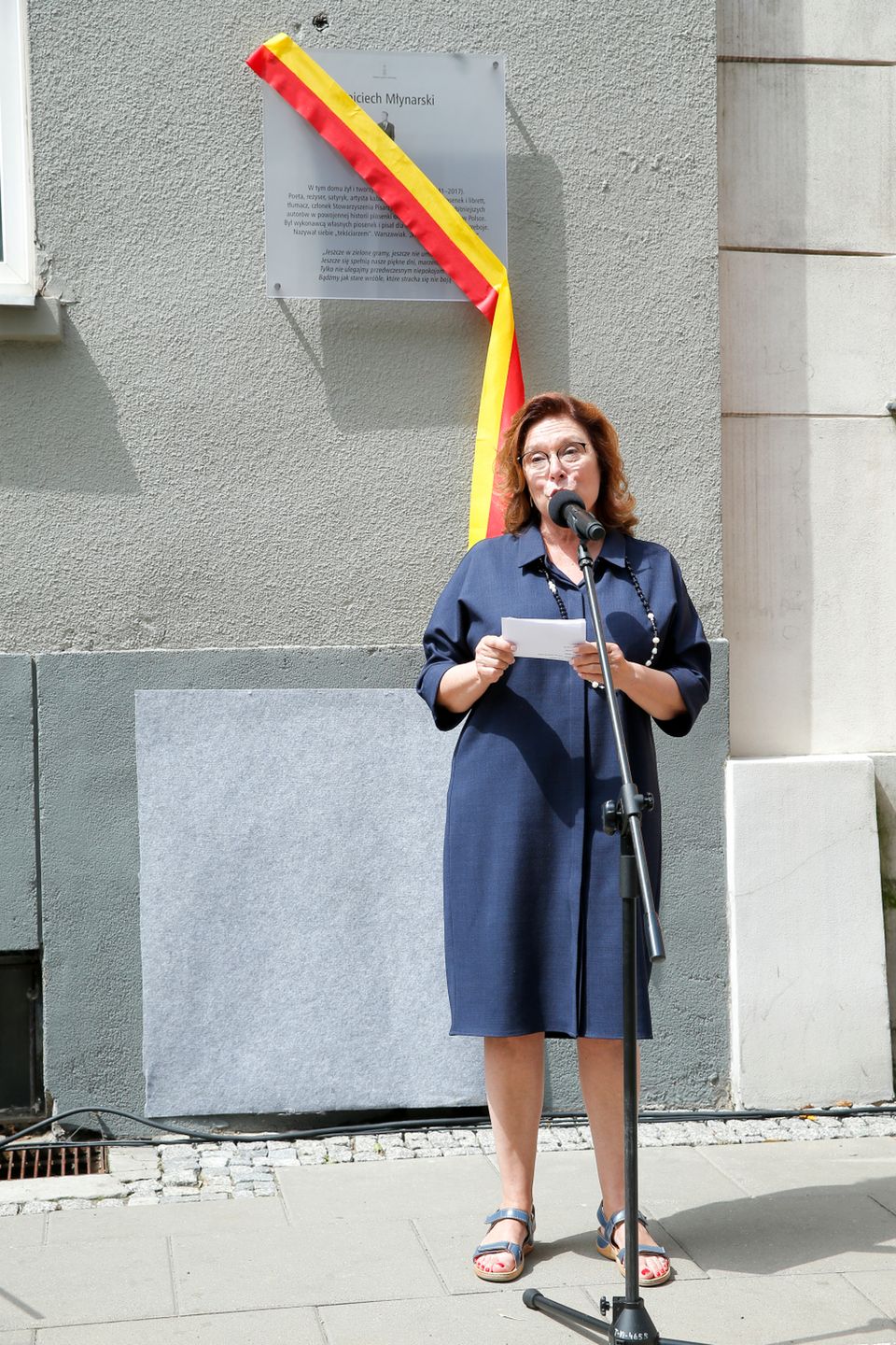 Małgorzata Kidawa-Błońska - Odsłonięcie tablicy Wojciecha Młynarskiego