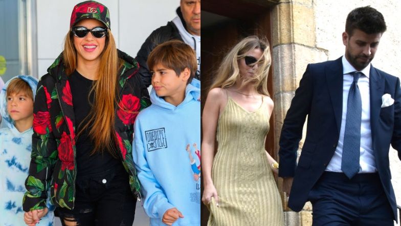 Shakira z dziećmi i Gerard Pique z partnerką
