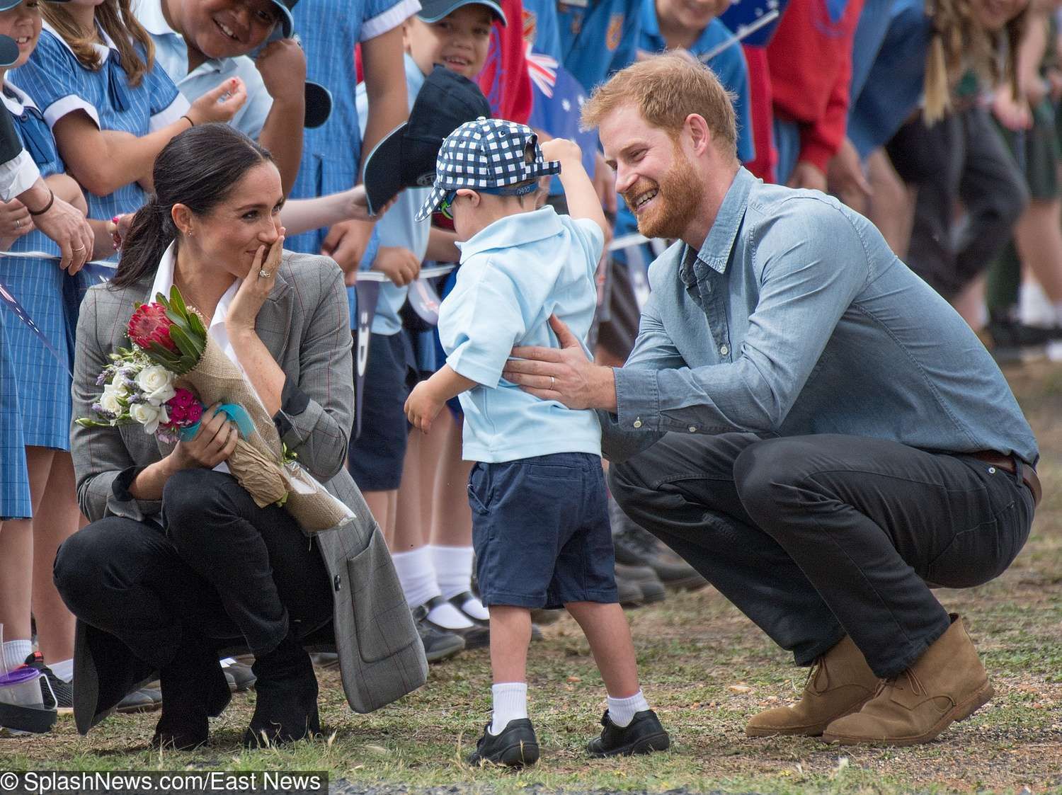 Meghan Markle i książę Harry na spotkaniu z dziećmi w Dubho