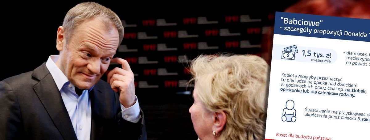 "Babciowe" od Donalda Tuska i KO. Policzyliśmy, ile to może kosztować budżet państwa