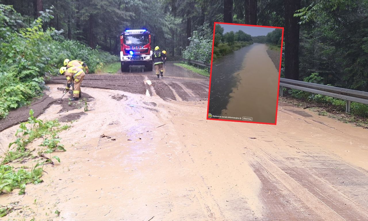 Taki widok po ulewie. Pokazali dwukolorową rzekę