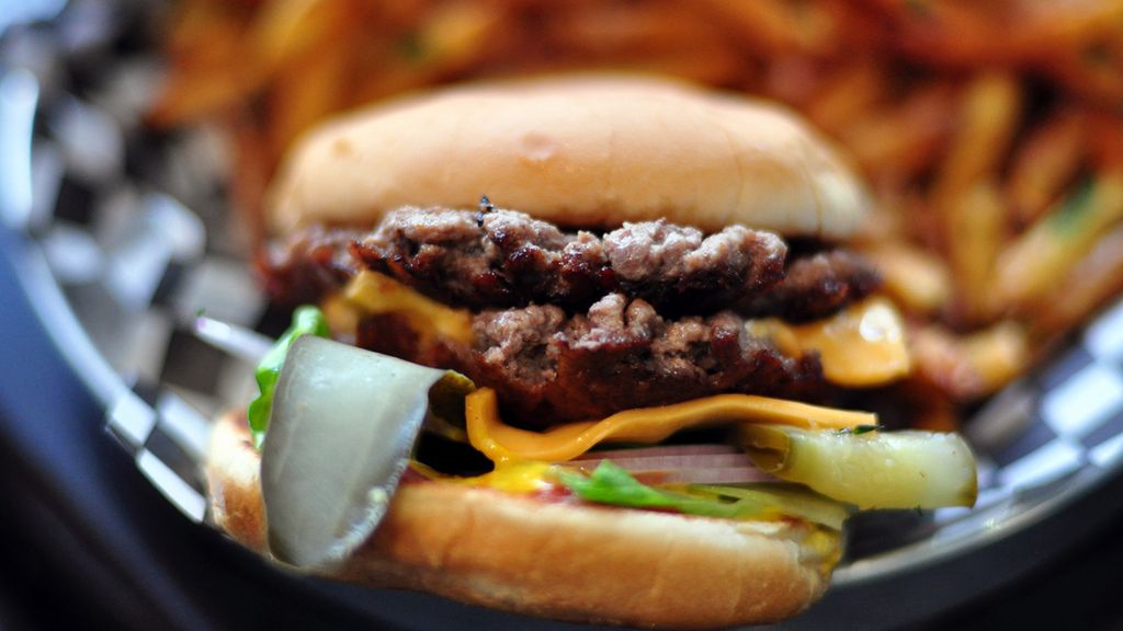 Powiększony cheeseburger z przyprawami