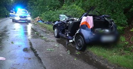 Drzewo spadło na samochód, którym jechało pięć osób