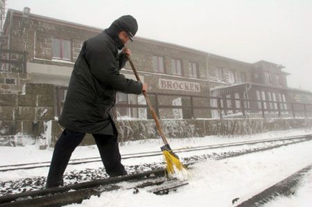 Huragan i śnieg w Niemczech