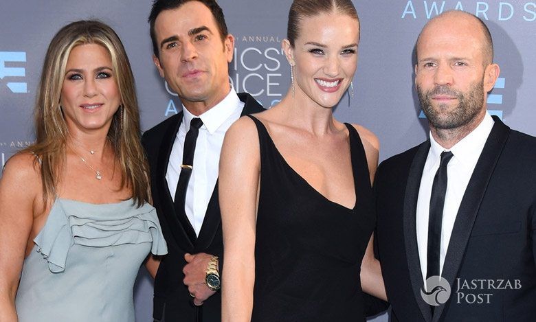 Jennifer Aniston i Justin Theroux oraz Jason Statham, Rosie Huntington-Whiteley, Critics' Choice Awards 2016 (fot. ONS)