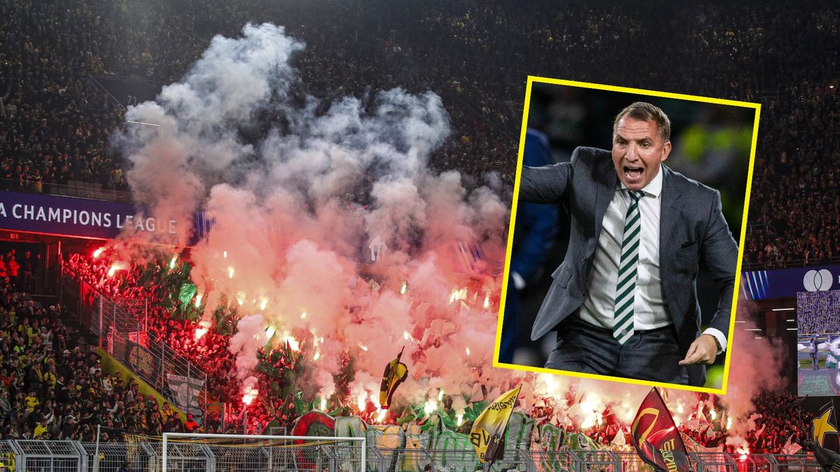 Getty Images / Craig Williamson/SNS Group/ANP / Na zdjęciu: kibice Celticu i Brendan Rodgers