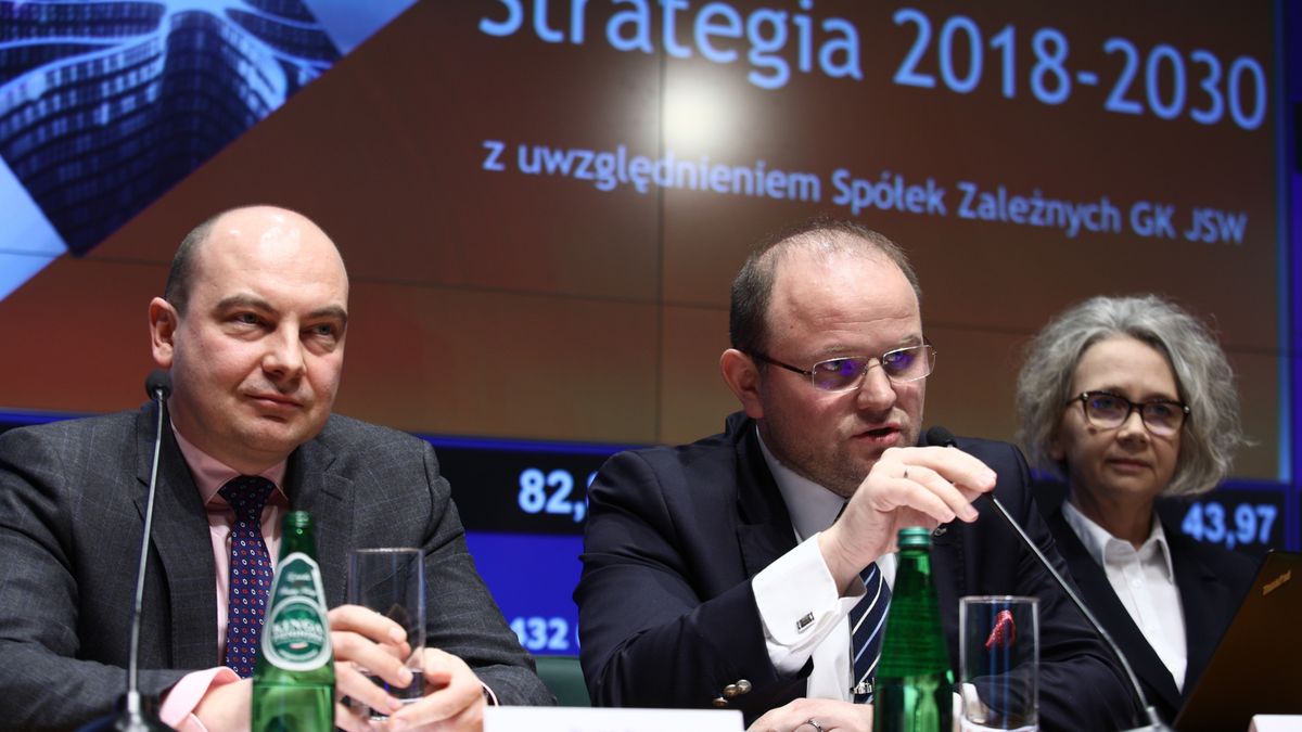 Zarząd JSW podczas prezentacji strategii spółki na GPW.