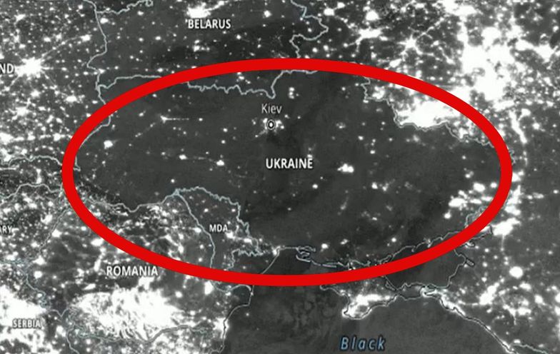 Porażający widok. Ukraina czarną plamą na tle Europy
