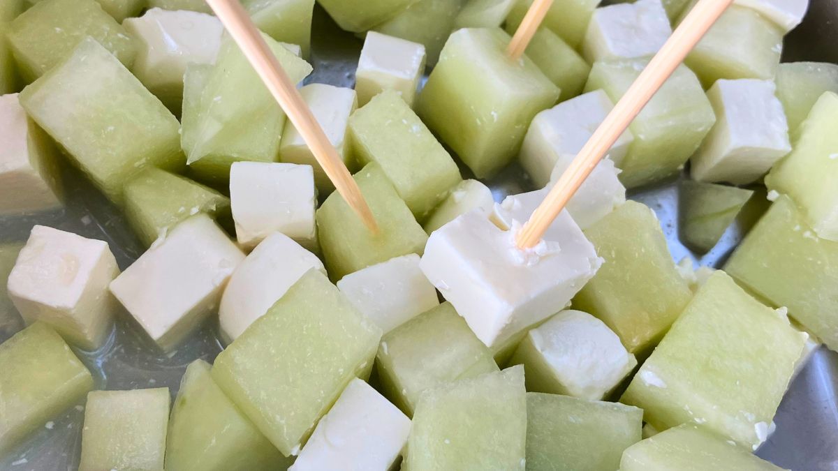 Prosta i pyszna przekąska z melona i sera fety