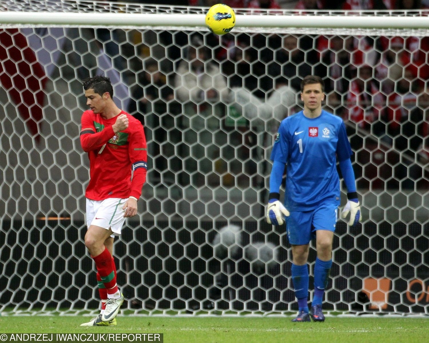 Cristiano Ronaldo i Wojciech Szczęsny w 2012 roku