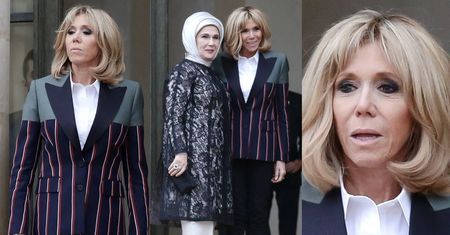 Odmłodzona Brigitte Macron przyjmuje w Paryżu pierwszą damę Turcji (ZDJĘCIA)