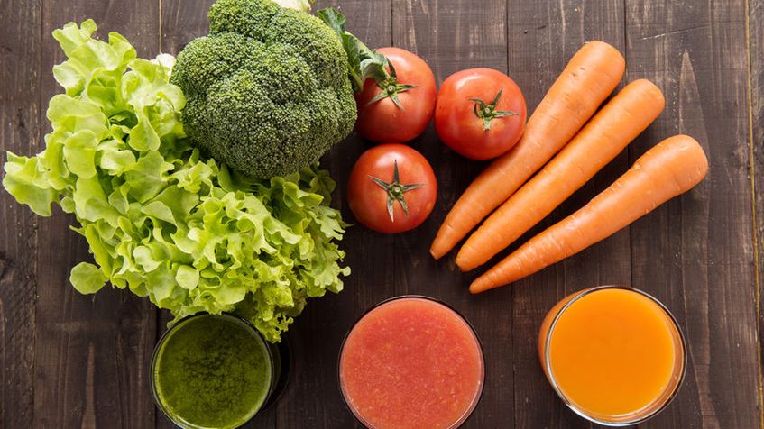 Warzywa i soki z tych produktów roślinnych