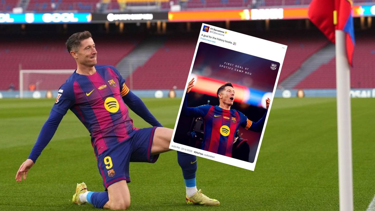 Getty Images / Alex Caparros/Getty Images/ x.com/FCBarcelona / Na zdjęciu: Robert Lewandowski
