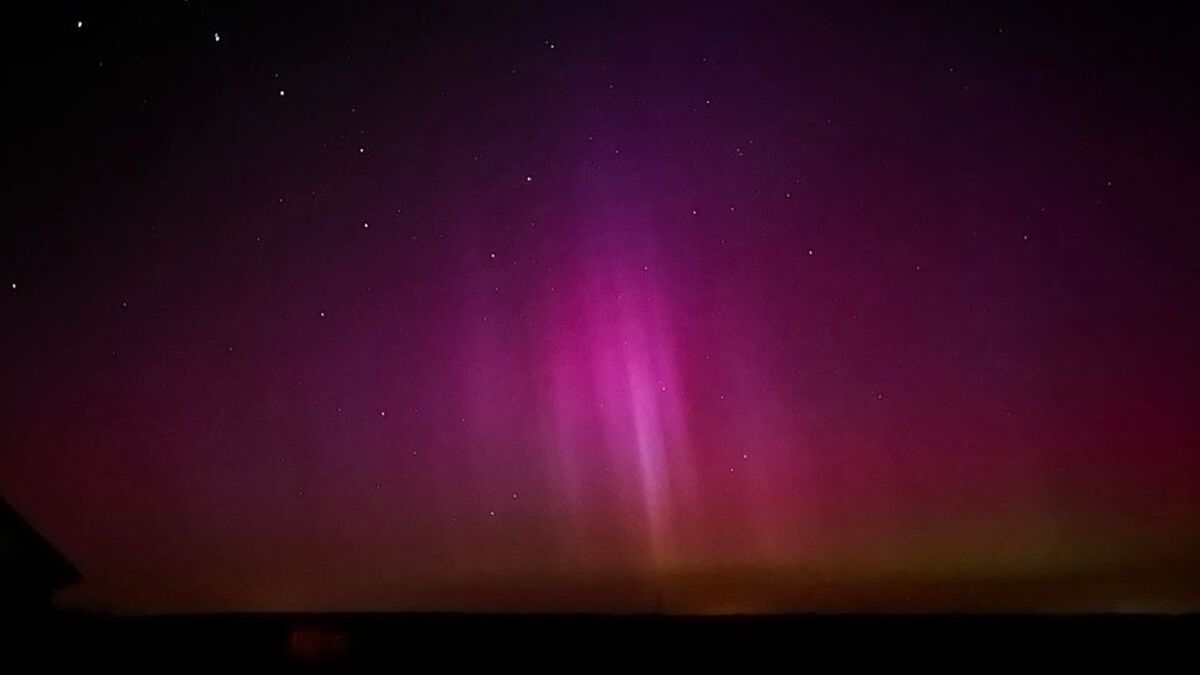 Zorza polarna widziana w Wierzbicy-Osiedle koło Chełma