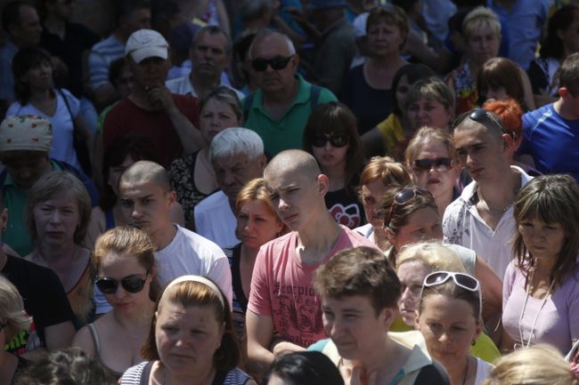 Kryzys na Ukrainie. Mieszkańcy Doniecka protestują