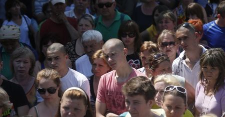 Kryzys na Ukrainie. Mieszkańcy Doniecka protestują