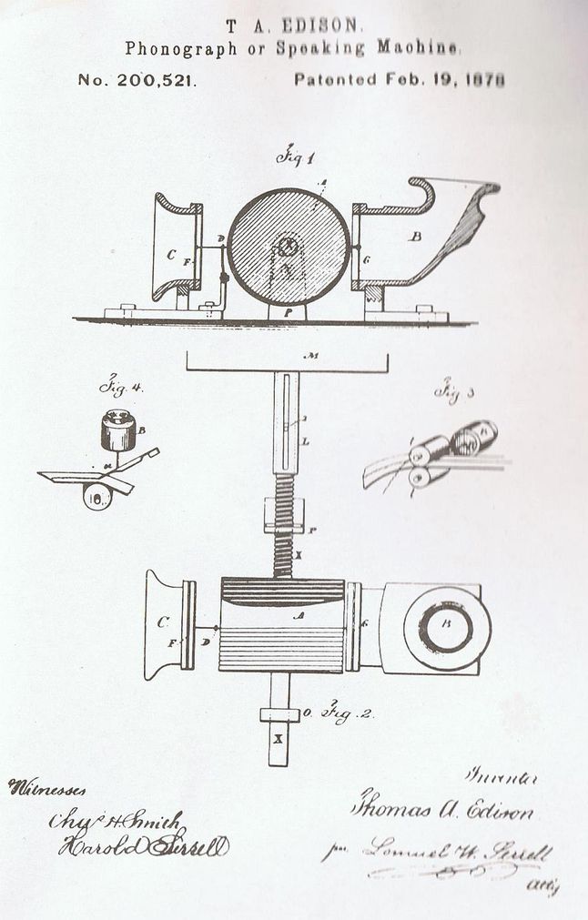 Patent na fonograf