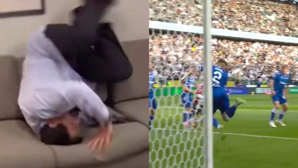 Twitter / Lech Poznań/Canal+Sport / Scena z serialu The Office i interwencja Pereiry