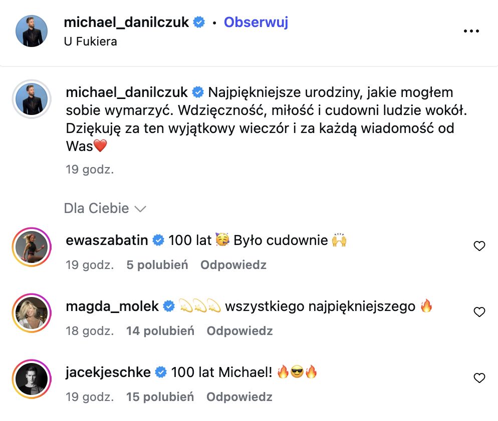 Komentarze pod postem Michała Danilczuka