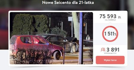 Internauci zbierają na nowe Seicento. Fiskus już może zacierać ręce?
