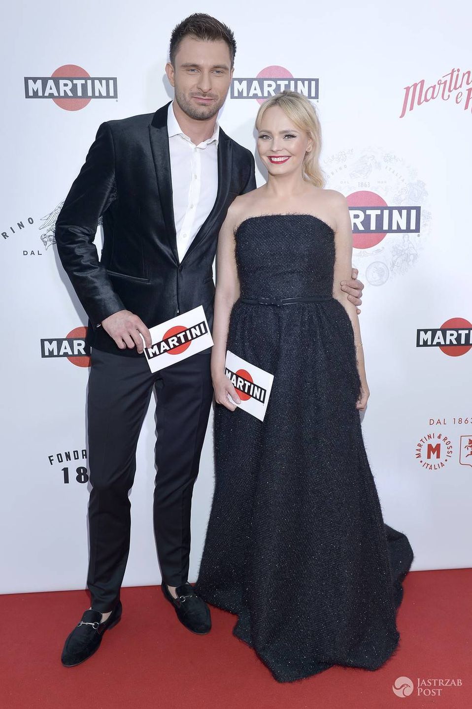 Mateusz Hładki, Agnieszka Jastrzębska, prezentacja nowej butelki Martini (fot. AKPA)