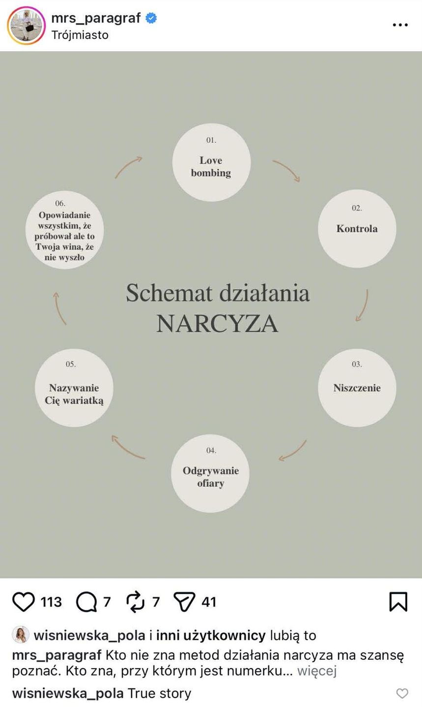 Pola Wiśniewska wie, na czym polega schemat życia z narcyzem