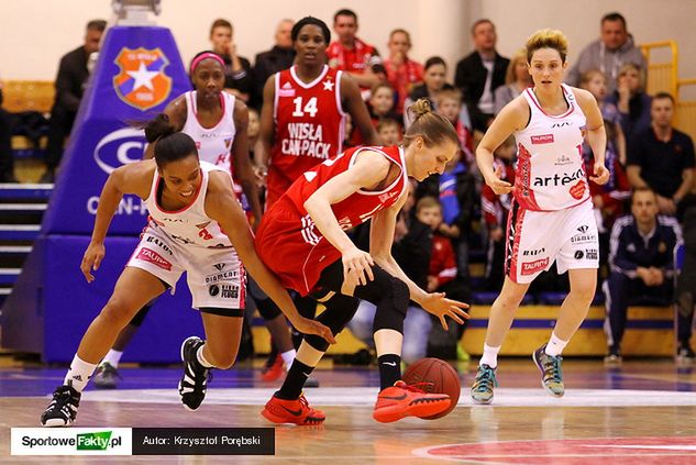 Allie Quigley (z piłką) i Jantel Lavender (nr 14) znów wystąpią przy Reymonta. Tym razem jednak jako zawodniczki Fenerbahce Stambuł