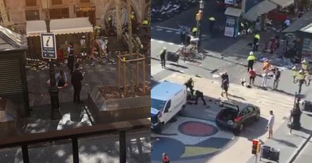 Ofiary i ranni tuż po zamachu w Barcelonie (DRASTYCZNE WIDEO)