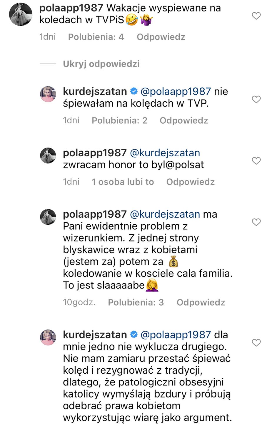 Barbara Kurdej-Szatan, dyskusja z fanami (Jastrząb Post/Instagram)