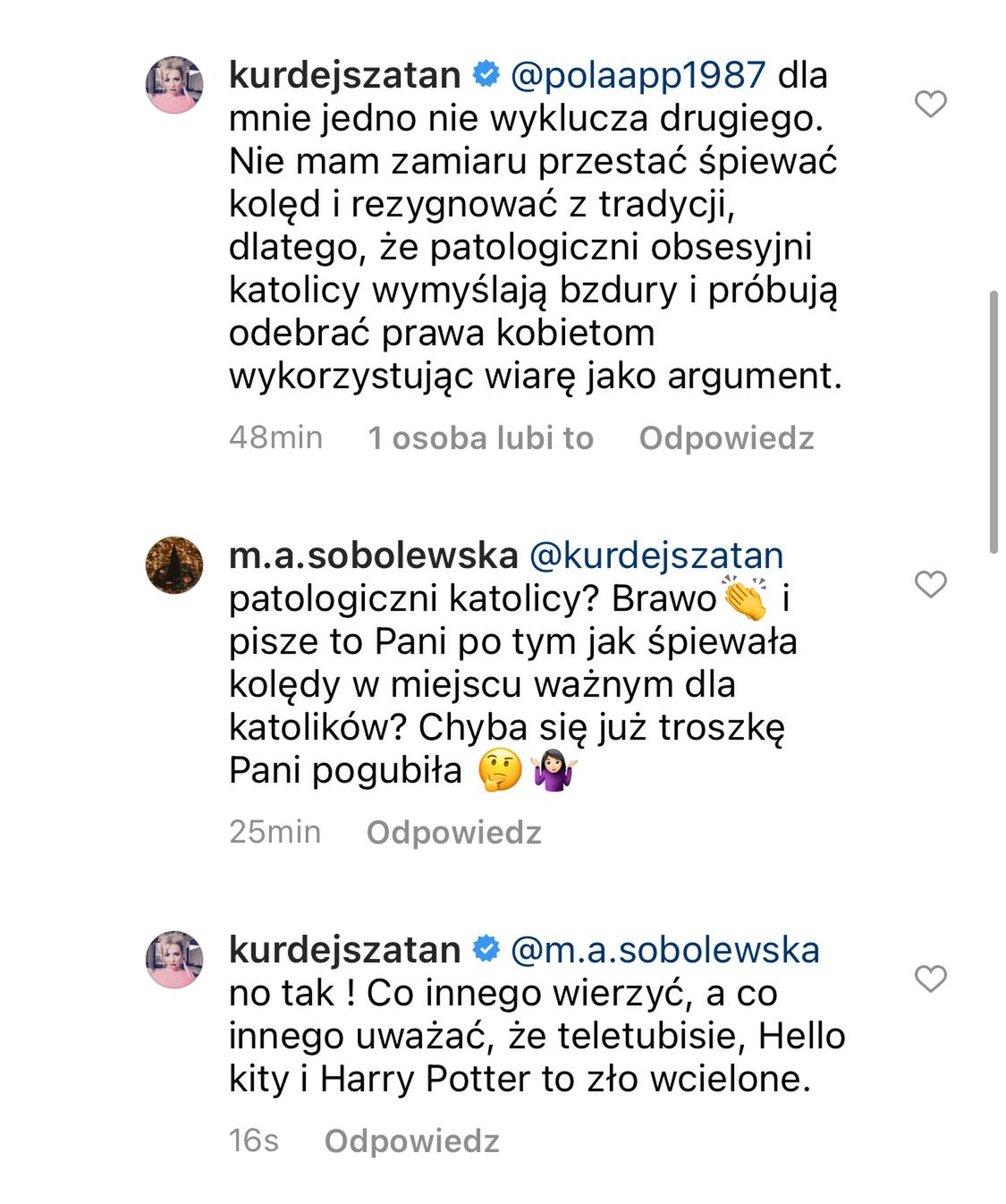 Barbara Kurdej-Szatan, dyskusja z fanami (Jastrząb Post/Instagram)