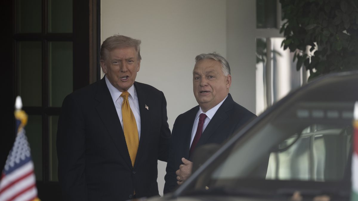 WASHINGTON DC, UNITED STATES - NOVEMBER 7: United States President Donald Trump greets the Hungarian Prime Minister Viktor Orban at the White House in Washington DC , November 7, 2025. (Photo by Celal Gunes/Anadolu via Getty Images)