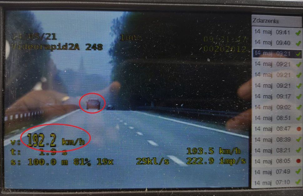 Śląskie. 46-letni kierowca audi, przy ograniczeniu prędkości do 100 km/h, miał na liczniku 192 km.